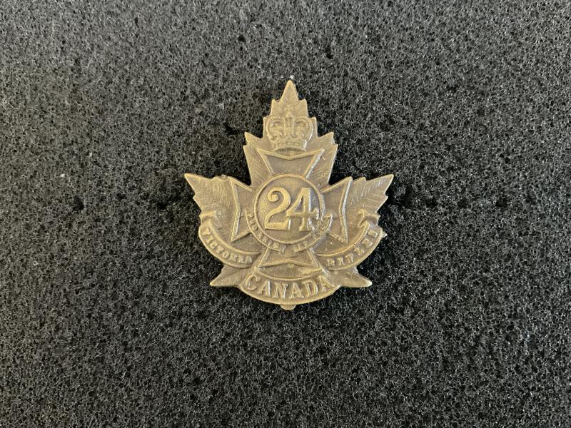 WW1 C.E.F 24th Infantry Battalion “Victoria Rifles’ cap badge.