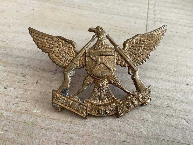 South African Regiment De Wet brass O/Rs cap badge.