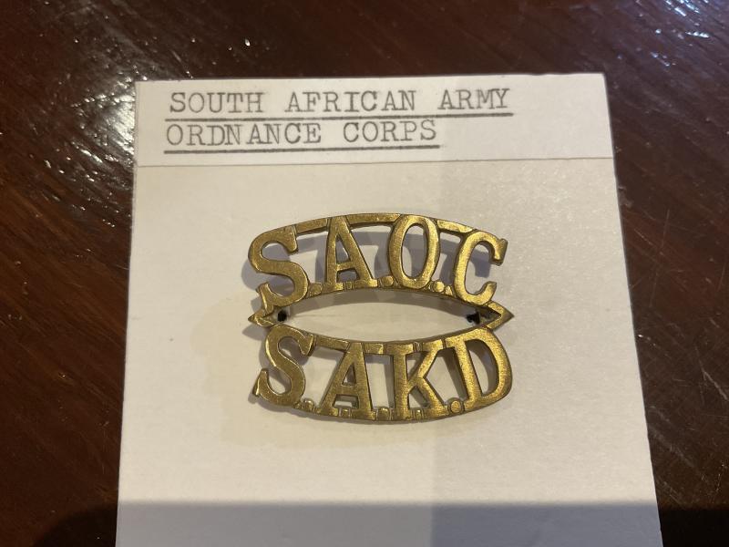 WW2 South African Army Ordnance Corps shoulder title.