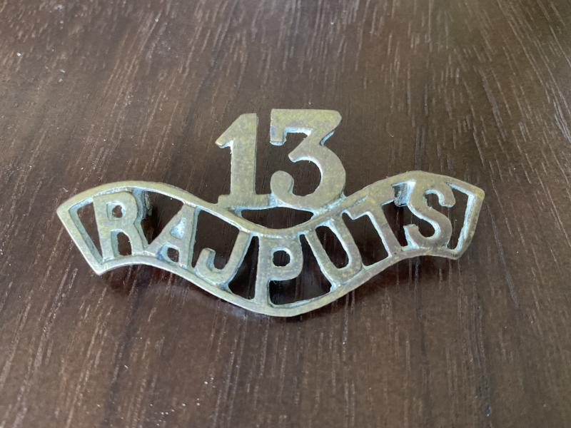 13th RAJPUTS Regiment brass shoulder title.
