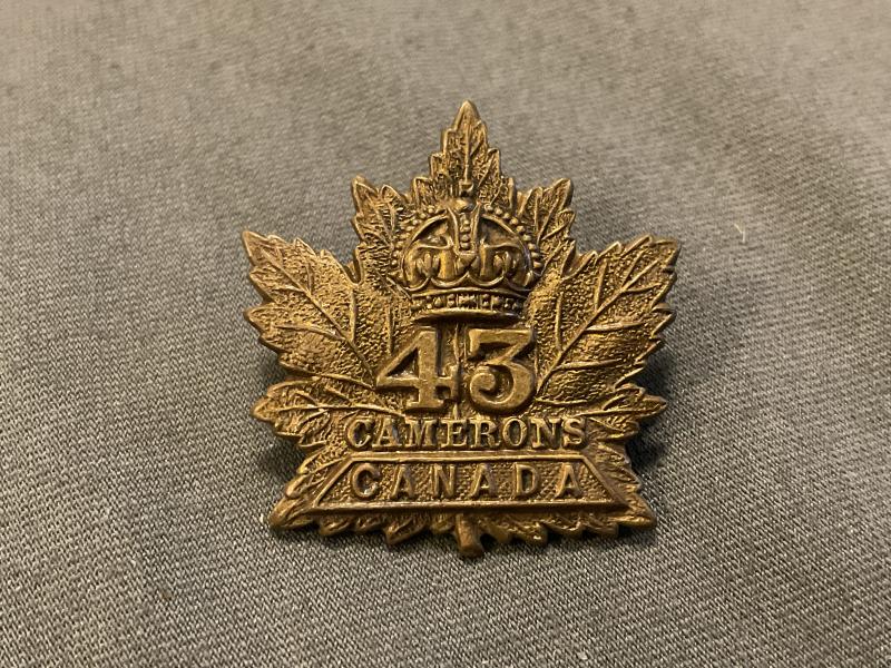 WW1 CEF 43rd Battalion (Cameron Highlanders) collar badge.