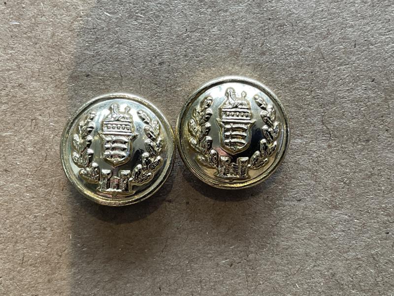 1950-60s Anodised Essex Regiment hat buttons.