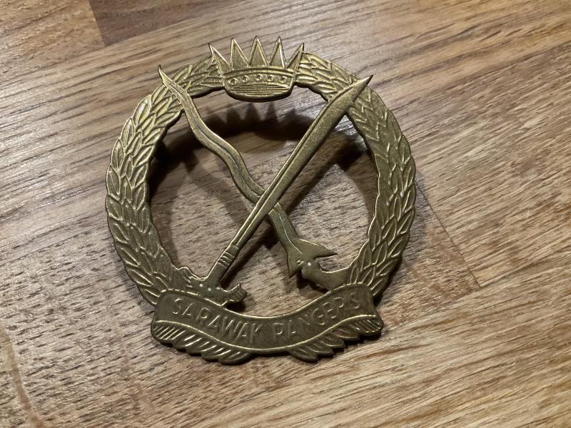Malay Sarawak Rangers circa 1950s brass cap badge.