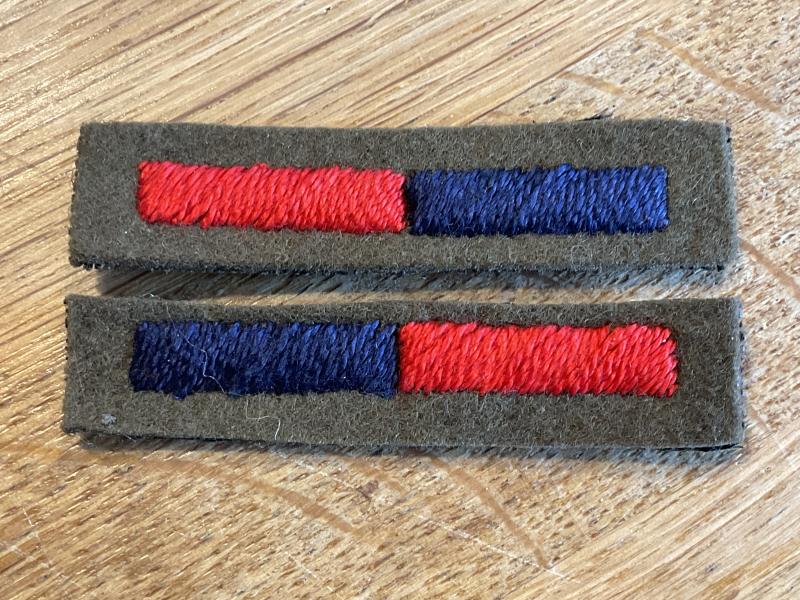 WW2 R.E & R.A cloth Arm of Service battle dress badges.