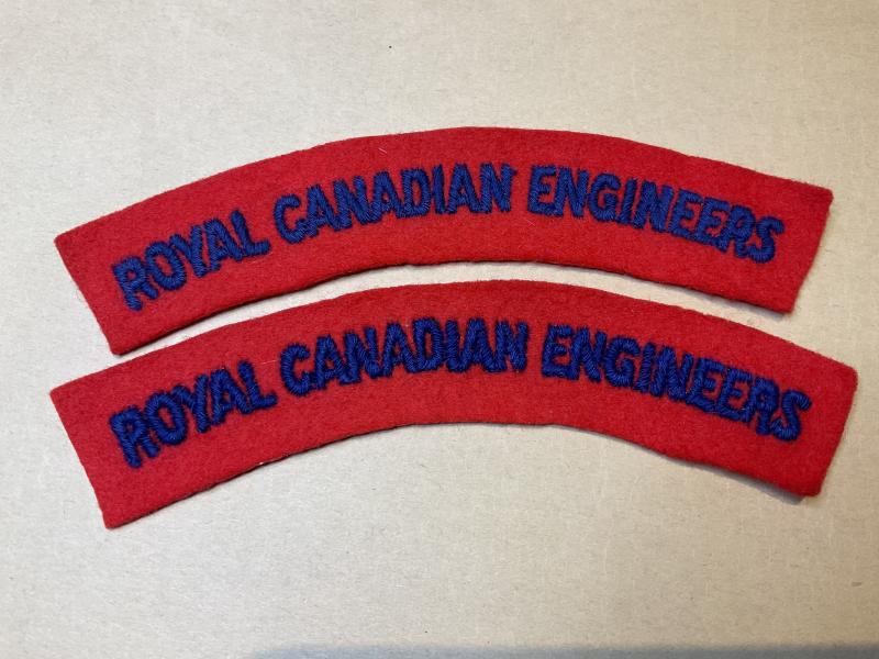 WW2 ROYAL CANADIAN ENGINEERS cloth shoulder titles