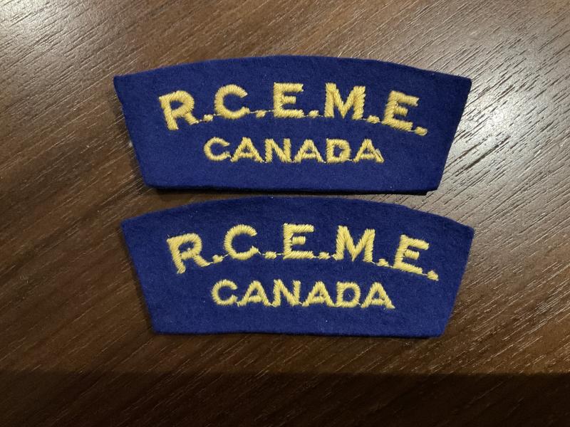 WW2 R.C.E.M.E CANADA British made shoulder titles
